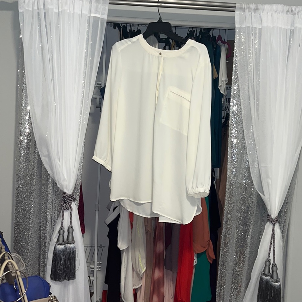 Cream business casual blouse